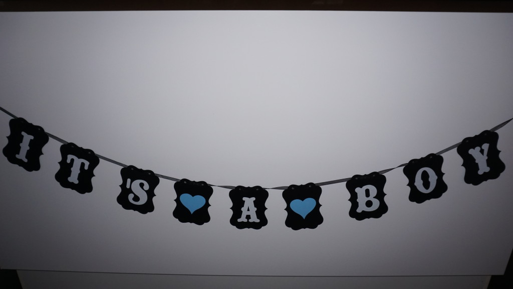 Dekoration till Baby Shower svart girlang its a boy